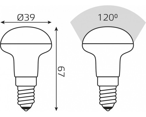 Лампа светодиодная Gauss R39 E14 4Вт 4100K 63124