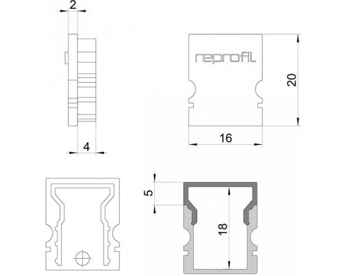 Набор из 10 заглушек для профиля Deko-Light H-AU-02-10 979021