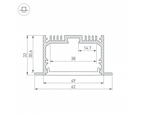 Профиль встраиваемый Arlight SL-LINIA 036170