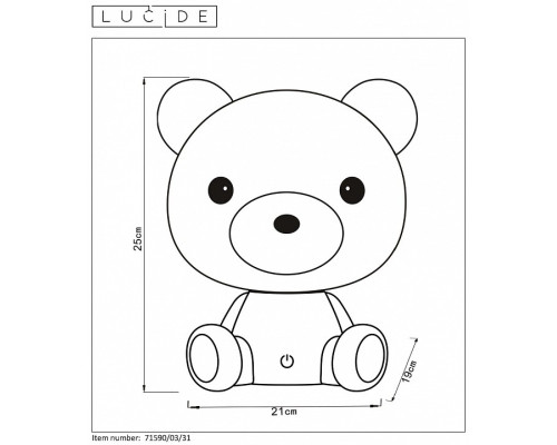 Настольная лампа-ночник Lucide Dodo Bear 71590/03/31