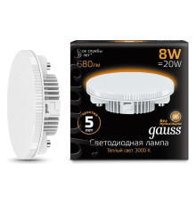 Лампа светодиодная Gauss LED GX53 GX53 8Вт 3000K 108008108