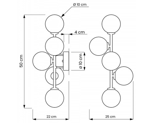 Бра LUMINA DECO Marsiada LDW 6033-5 F.GD