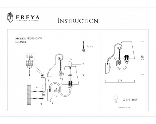 Бра Freya Adelaide FR2306-WL-01-W