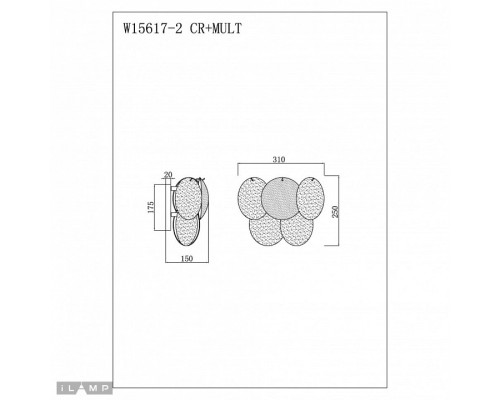 Бра iLamp Rivoli W15617-2 CR+MULT