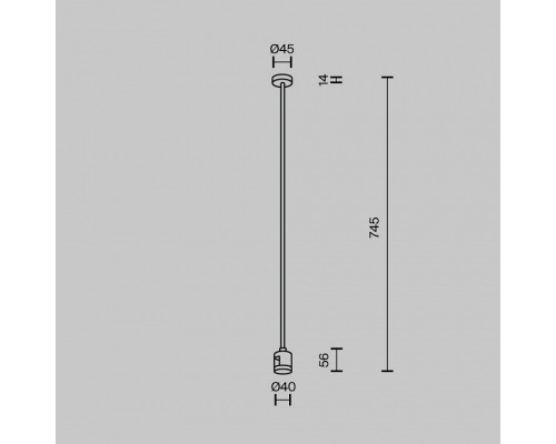 Основание на штанге Maytoni Accessories for tracks Flarity TRA159С-IPC1-BS