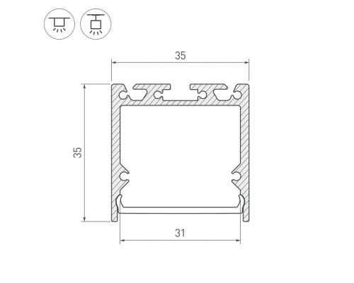 Профиль Arlight SL-LINE-3535-2500 ANOD+OPAL 020462