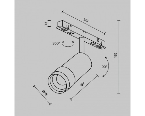 Светильник на штанге Maytoni Focus Zoom TR212-1-12WTW-DD-Z-B