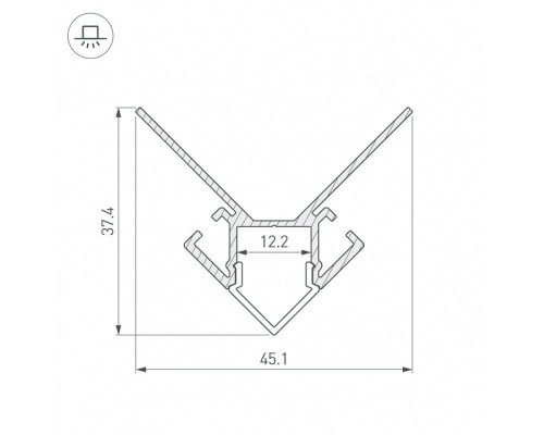 Профиль Arlight ARH-DECORE-S12-EXT-2000 ANOD внешний 023889