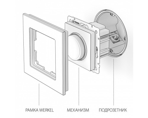 Диммер без рамки Werkel cеребряный рифленый W1142009