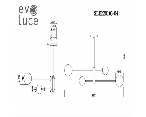 Люстра на штанге EVOLUCE Arcola SLE220103-04