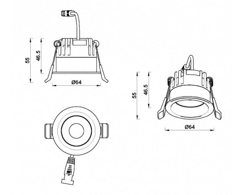 Встраиваемый светильник iLedex Mars 107-7W-D64-4000K-24DG-BK