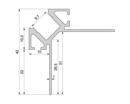 Профиль накладной Deko-Light EV-02-08 975351