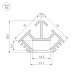 Профиль накладной угловой внутренний Arlight T45-2000 (CT) ANOD 016942