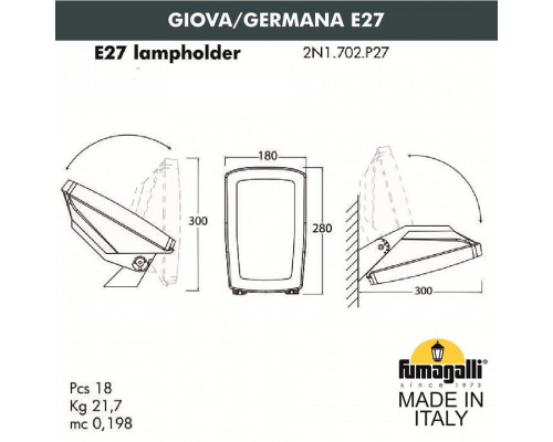 Светильник на штанге Fumagalli Germana 2N1.702.000.LYF1R