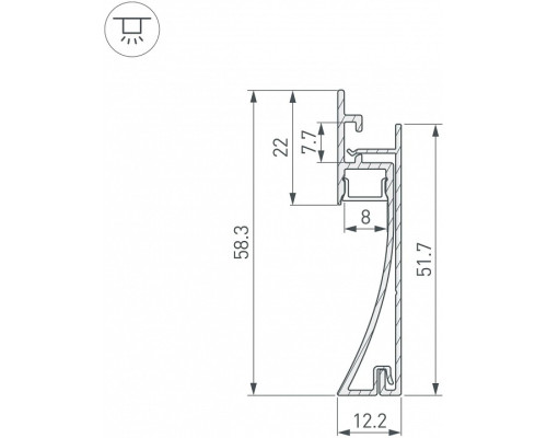 Профиль для плинтусов Arlight ARH-PLINTUS 045297