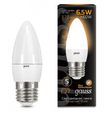 Лампа светодиодная Gauss LED Candle E27 6.5Вт 3000K 103102107