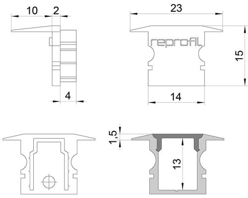 Набор из 10 заглушек для профиля Deko-Light P-ET-02-08 978120