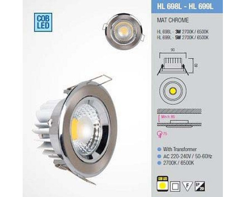 Встраиваемый светильник Horoz Electric Melisa-3 HRZ00000377