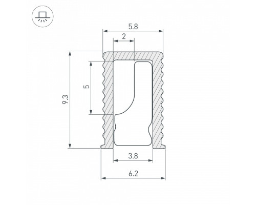 Профиль накладной Arlight SL-MINI 038203