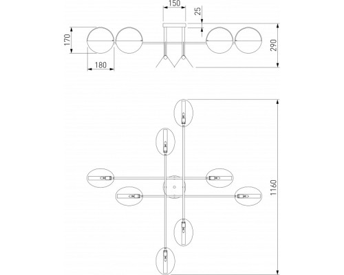 Потолочная люстра Eurosvet Grazia 70148/8 черный/золото