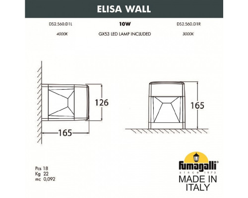 Накладной светильник Fumagalli Elisa DS2.560.000.AXD1L