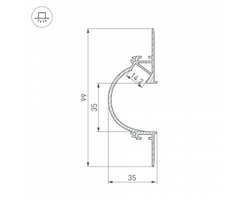 Профиль для карнизов Arlight ARH-CEIL 034982