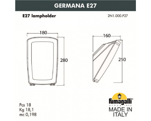 Светильник на штанге Fumagalli Germana 2N1.000.000.AYF1R