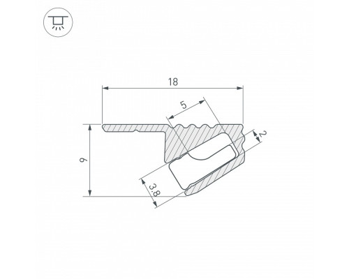 Профиль накладной угловой внутренний Arlight SL-KANT 038208