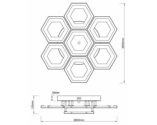 Потолочная люстра Escada Hexagon 10204/7LED