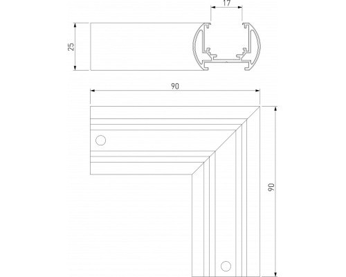 Соединитель угловой L-образный для треков накладных Elektrostandard Slim Magnetic a065259