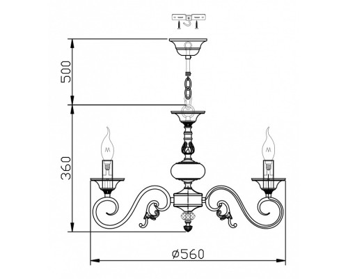 Подвесная люстра Maytoni Perla ARM337-05-R