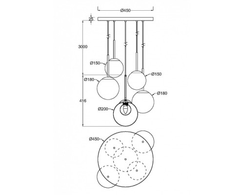 Подвесной светильник Maytoni Basic form MOD521PL-05G