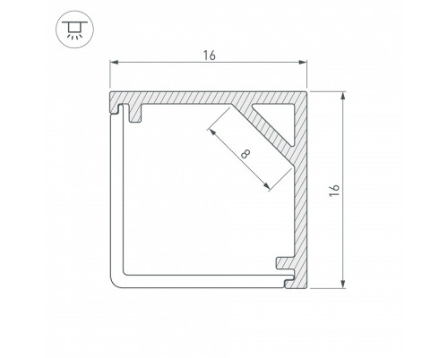 Профиль накладной угловой внутренний Arlight SL-KANT 037117
