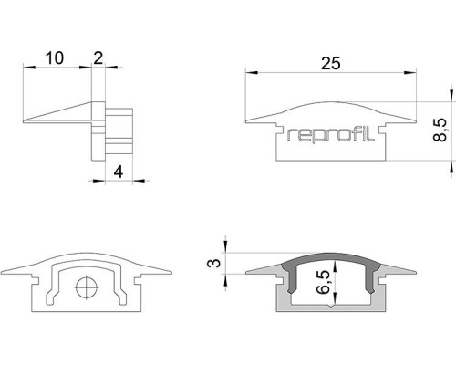 Набор из 10 заглушек для профиля Deko-Light F-ET-01-10 978590