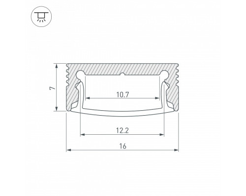 Профиль накладной Arlight SL-SLIM-H7-2000ANOD 023716