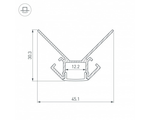 Профиль Arlight ARH-DECORE-S12-EXT-2000 ANOD внешний 023889