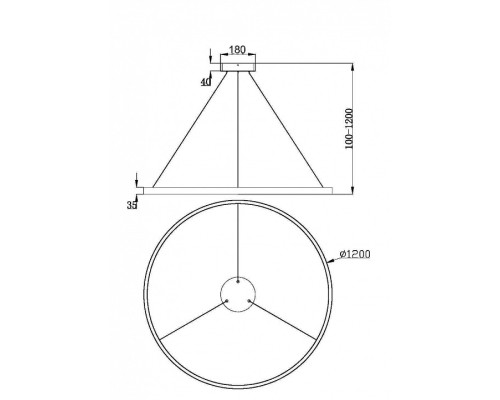 Подвесной светильник Maytoni Rim MOD058PL-L65BK