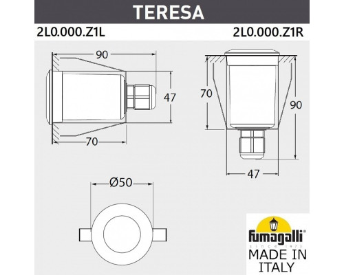 Встраиваемый в дорогу светильник Fumagalli Teresa 2L0.000.000.LXZ1L