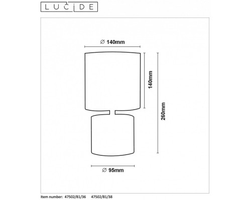 Настольная лампа декоративная Lucide Greasby 47502/81/36