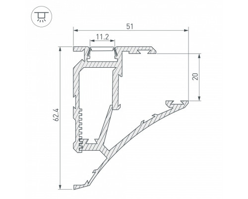 Профиль накладной Arlight Shelf-620 23788