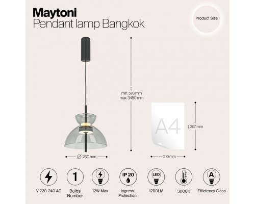 Подвесной светильник Maytoni Bangkok MOD185PL-L11B3K2