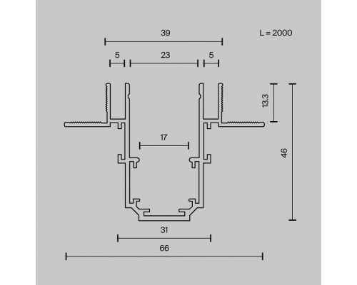 Трек встраиваемый Maytoni Busbar trunkings Exility TRX034LS-222B