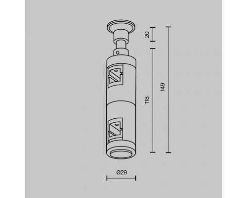 Основание на штанге Maytoni Accessories for tracks Flarity TRA155CW-D1-B