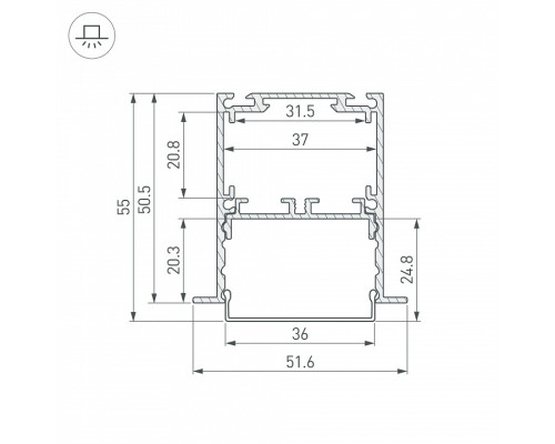 Профиль встраиваемый Arlight SL-LINIA 044682