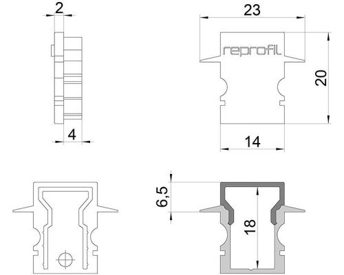 Набор из 10 заглушек для профиля Deko-Light H-ET-02-08 979141