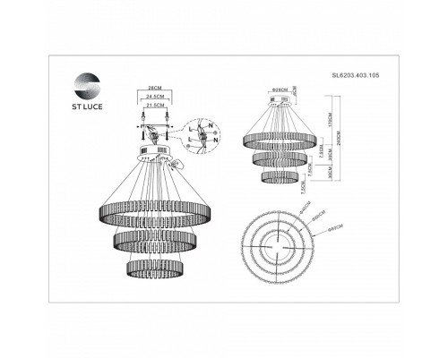 Подвесная люстра ST-Luce Estense SL6203.403.105