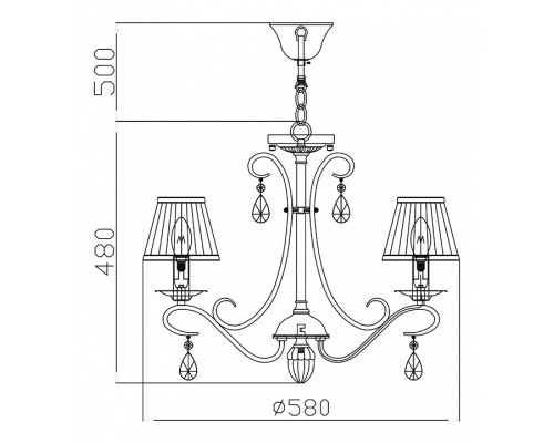 Подвесная люстра Maytoni Brionia ARM172-05-G