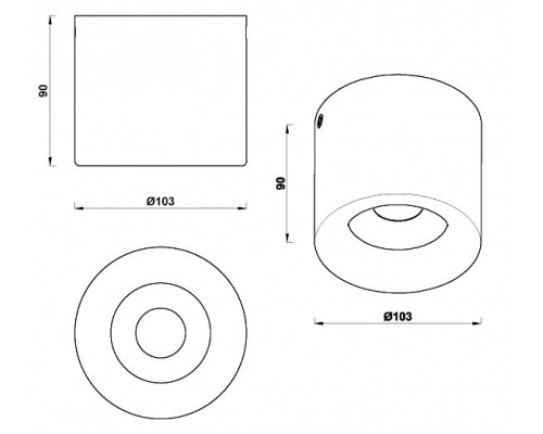 Накладной светильник iLedex Metrica 113-12W-D100-3000K-24DG-WH