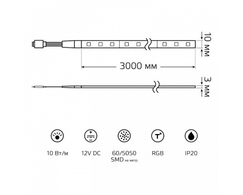 Комплект с лентой светодиодной Gauss Basic BT041