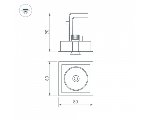 Встраиваемый светильник Arlight CL-SIMPLE-S80x80-9W Day4000 (WH, 45 deg) 028148